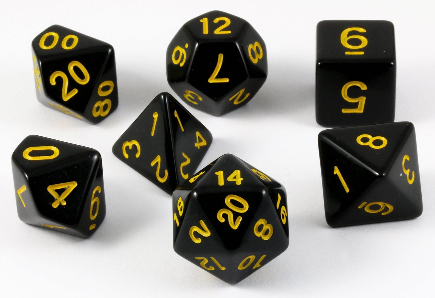 D&D Dice Black Yellow