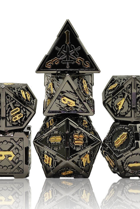 Sword dice black and gold