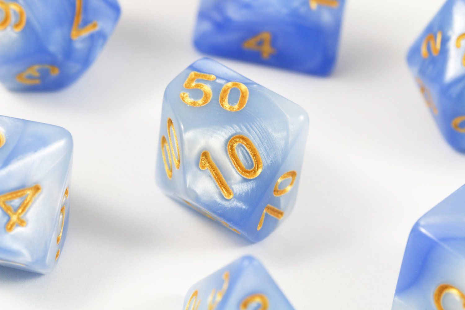 RPG Dice Frozen Blue