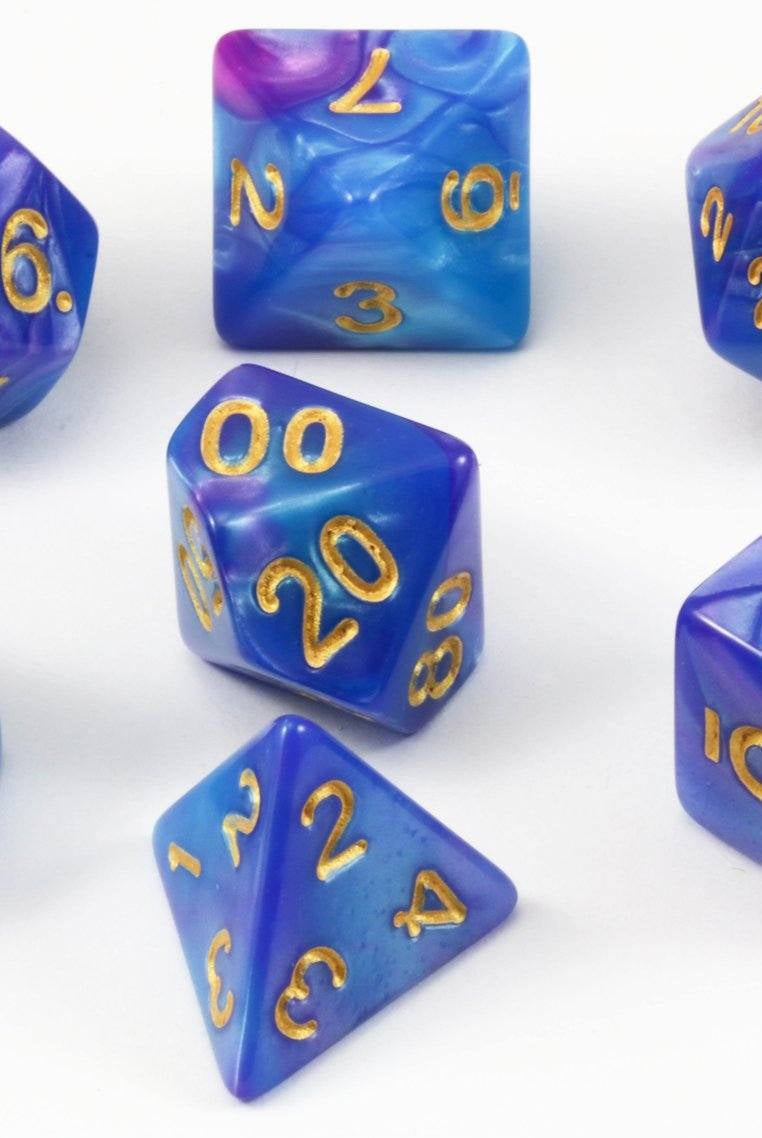 D&D Dice Blue and Purple