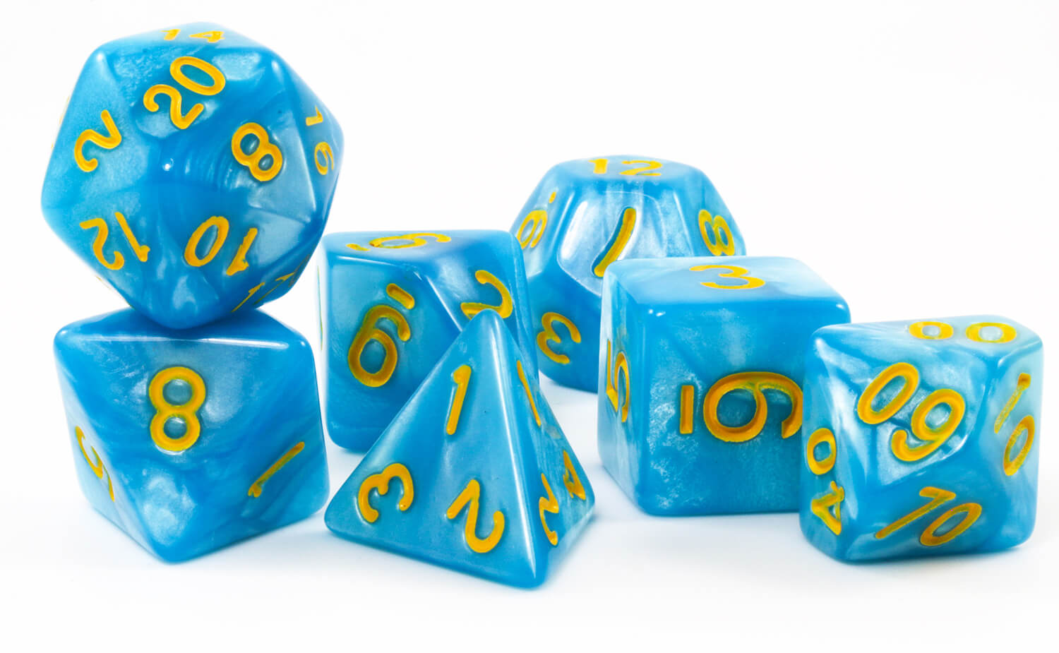 rpg dice sky blue pearl
