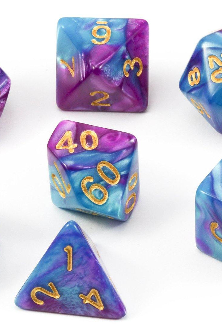 D&D Dice Psionic Teal and Purple