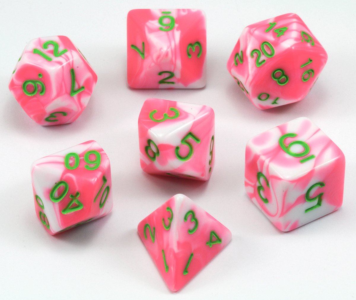 Pink D&D dice tutti frutti