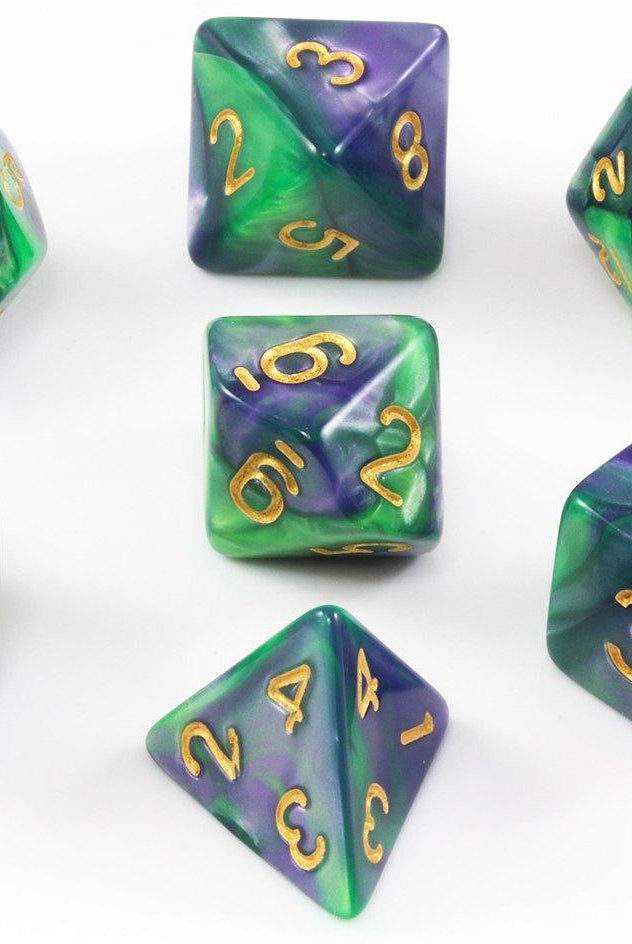 D&D Dice Purple and Green