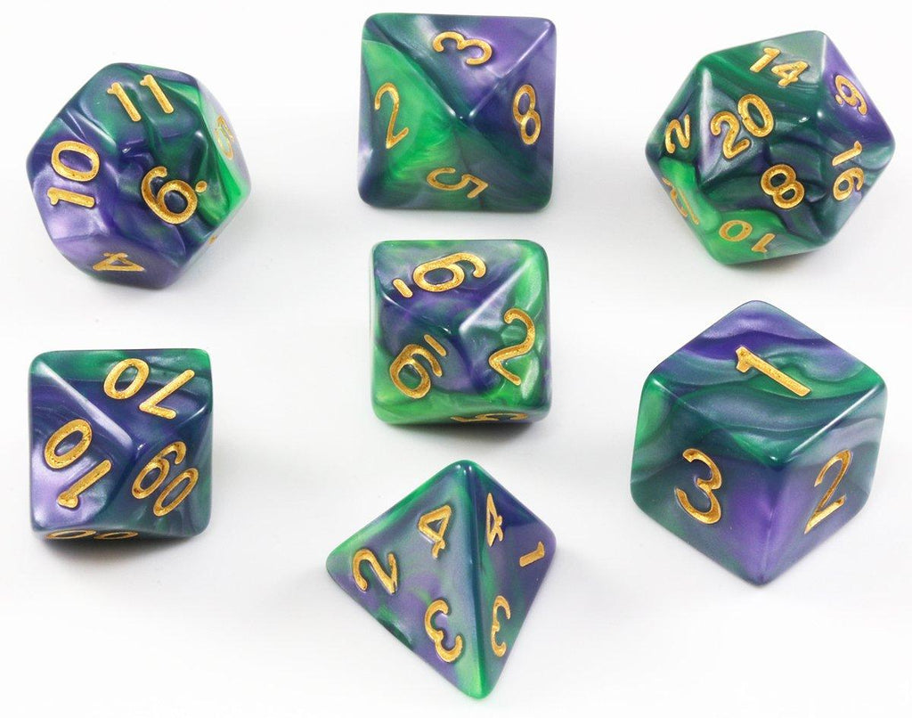 D&D Dice Purple and Green