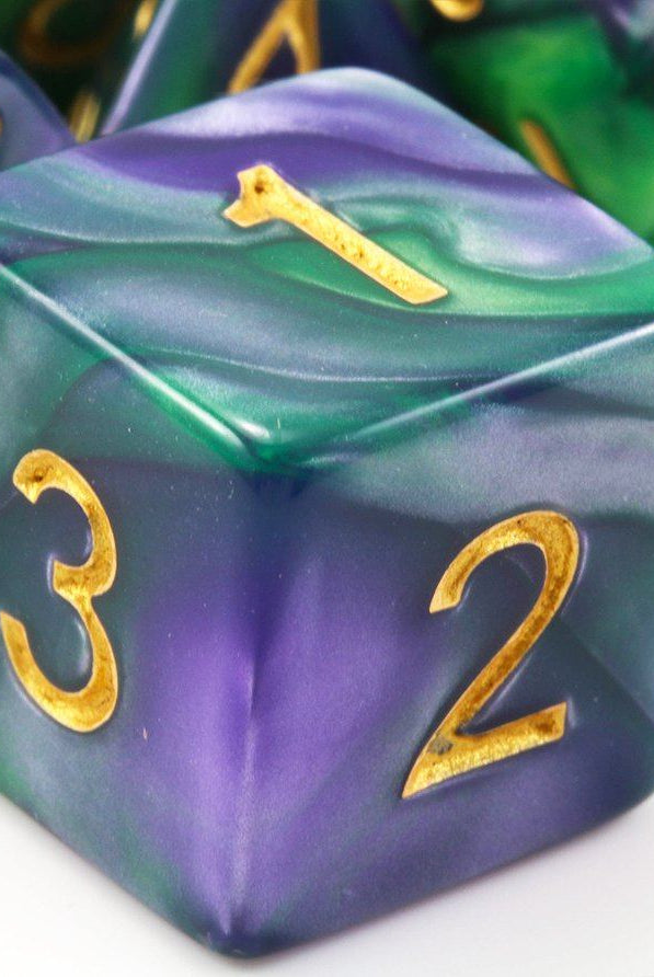 RPG Dice Purple and Green