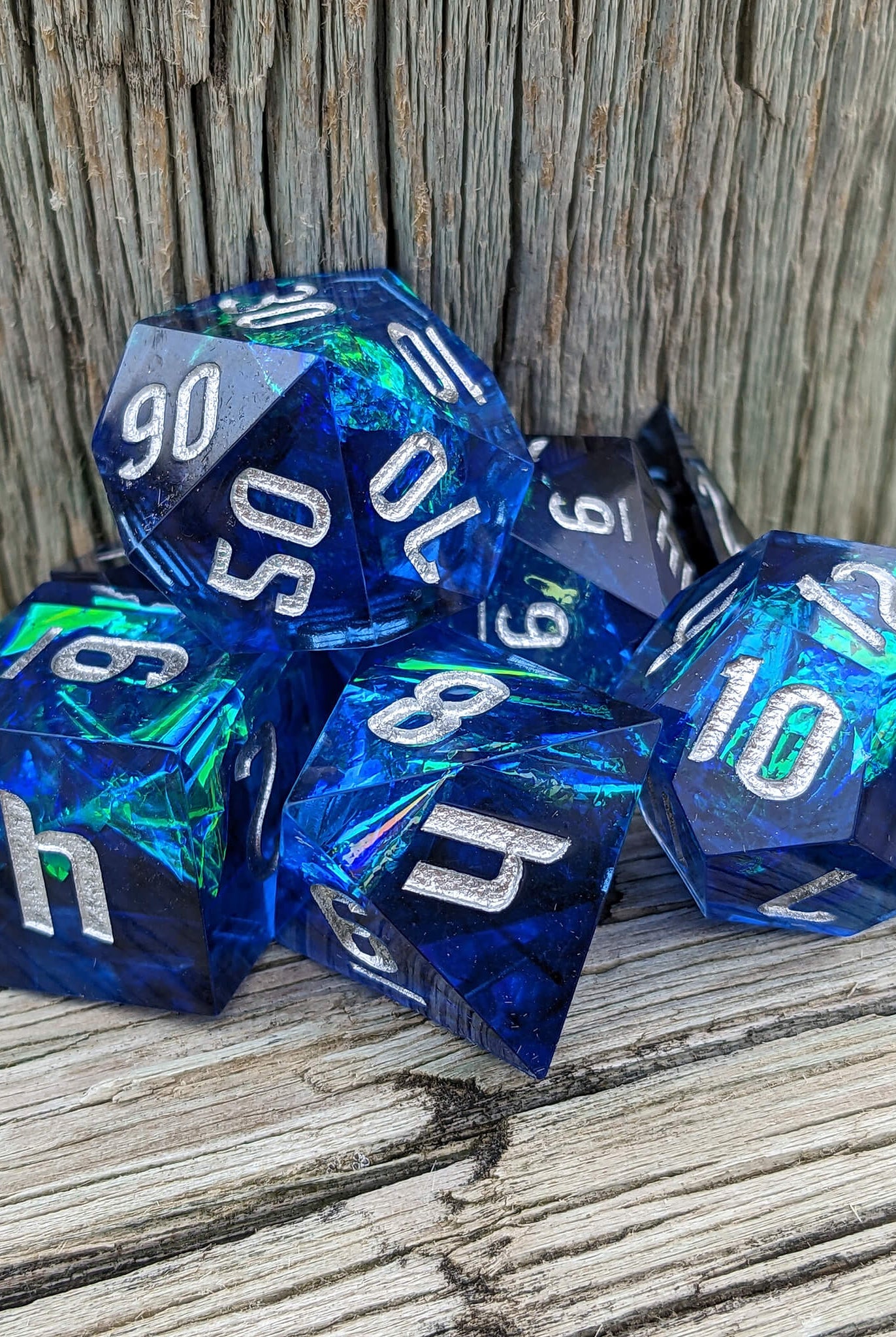 Blue Havens sharp edge dice for dungeons and dragons games