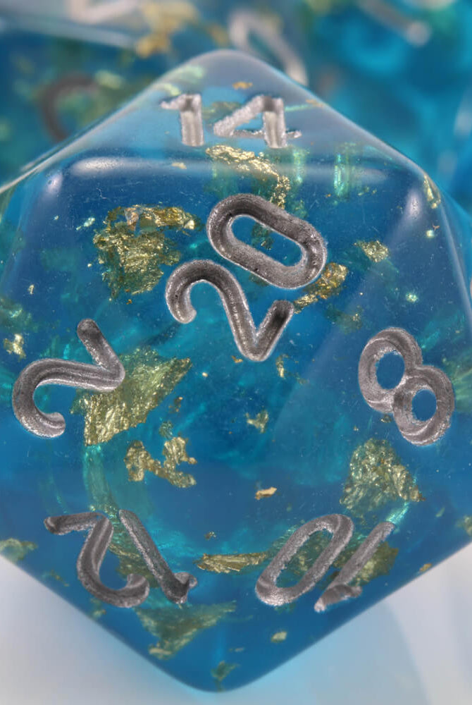 Confetti Dice D20 Blue