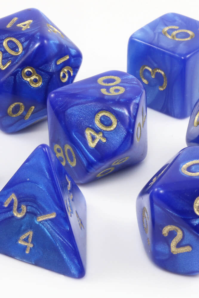 DND dice pearl blue