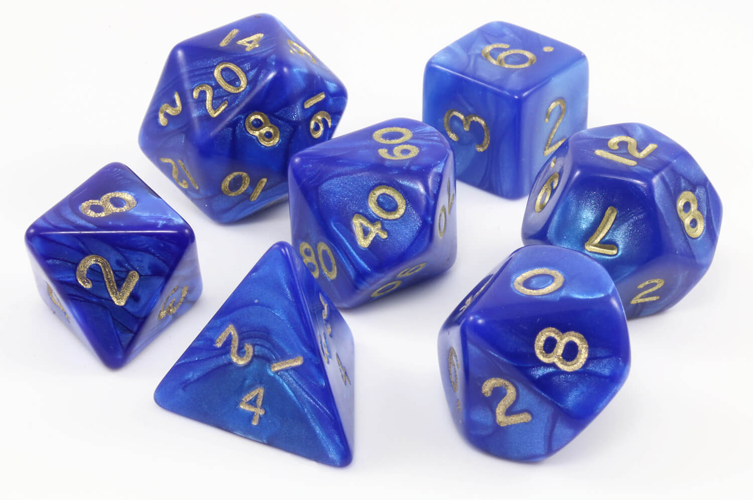 DND dice pearl blue