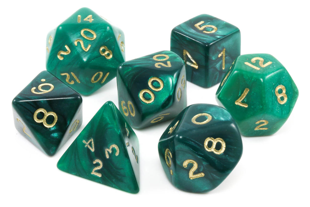 Green RPG pearl dice