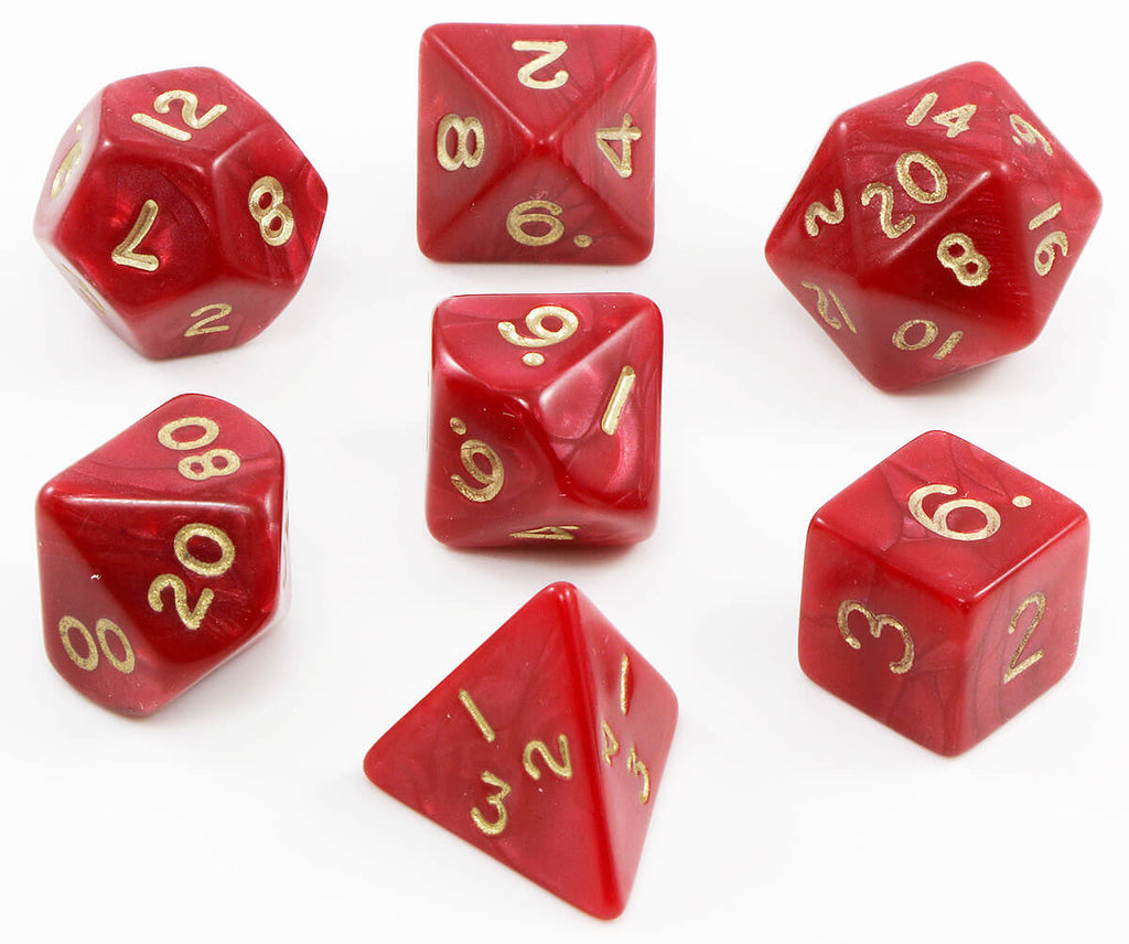 Pearlescent DnD Dice red