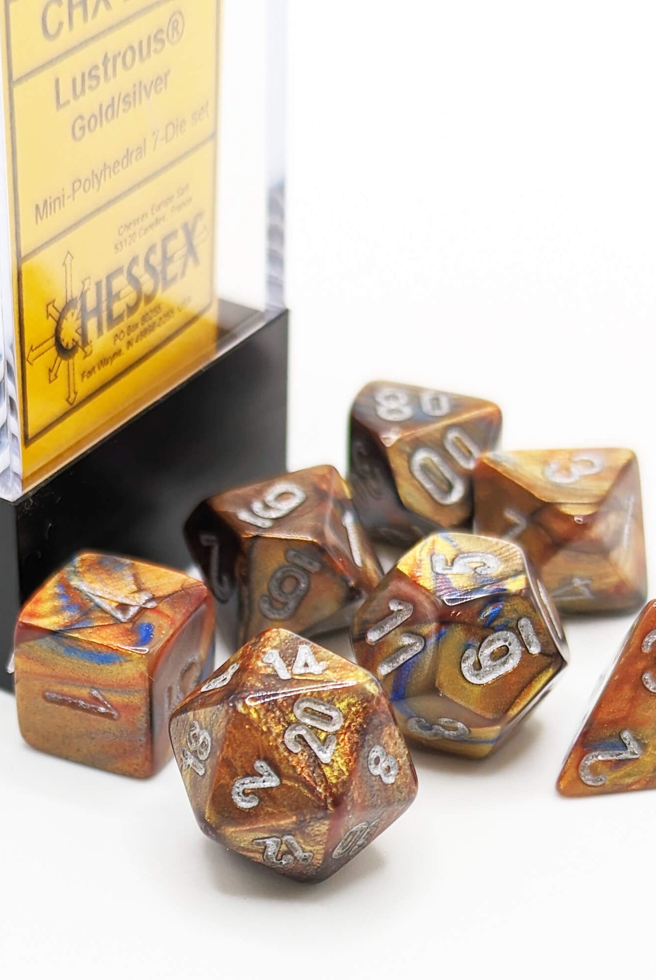 Chessex Mini Dice Lustrous Gold with Silver CHX20493