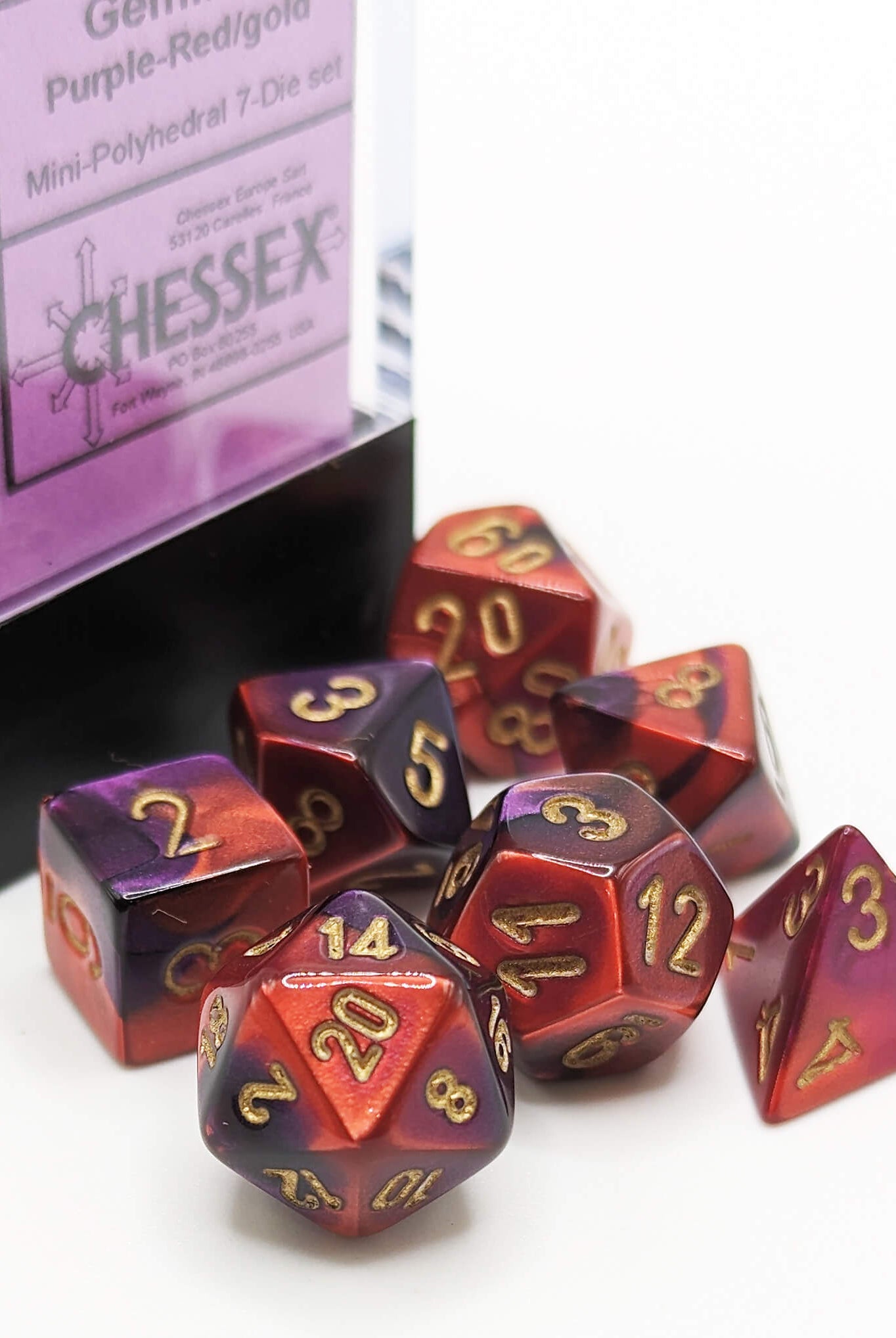 Chessex Mini Dice Gemini red purple CHX20626