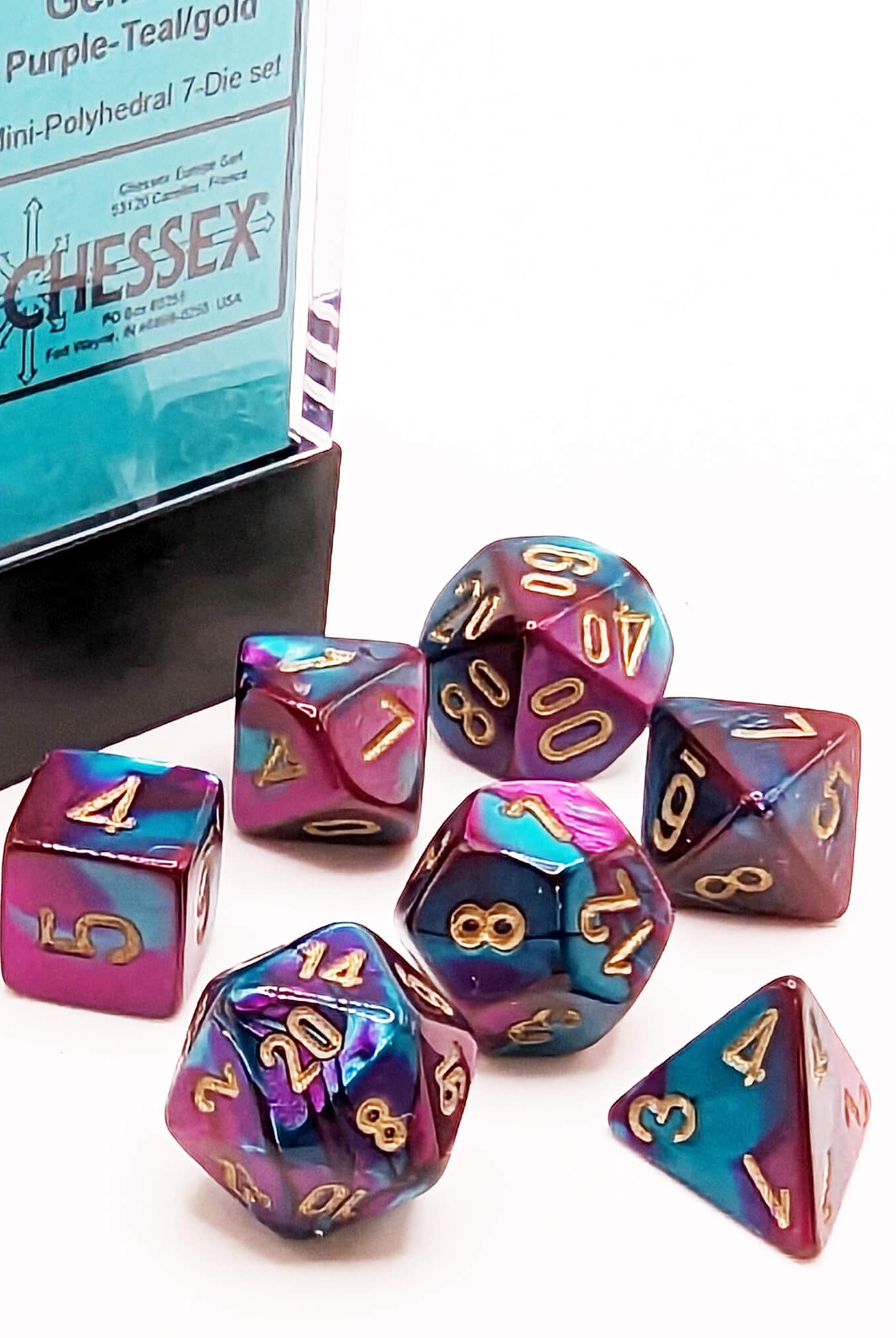 Chessex Mini dice purple and teal chx20649