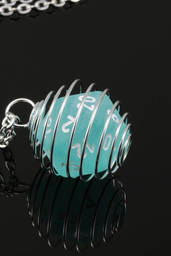 DnD Frosted Teal Dice Jewelry
