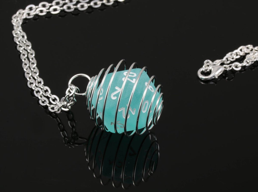 DnD Frosted Teal Dice Jewelry