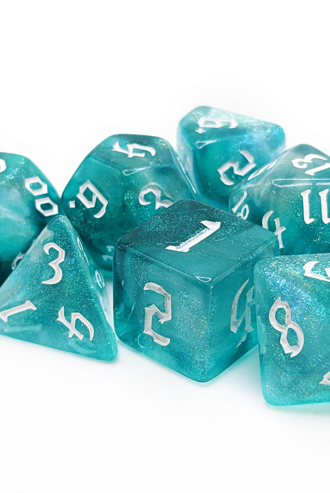 beautiful teal dnd dice