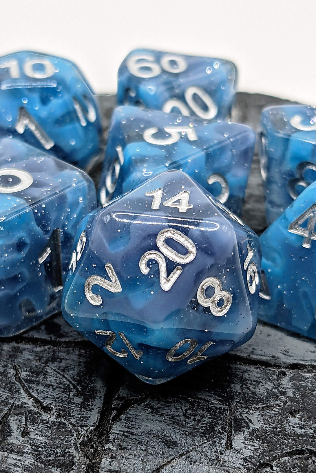 Celestial Blue DnD Dice 3