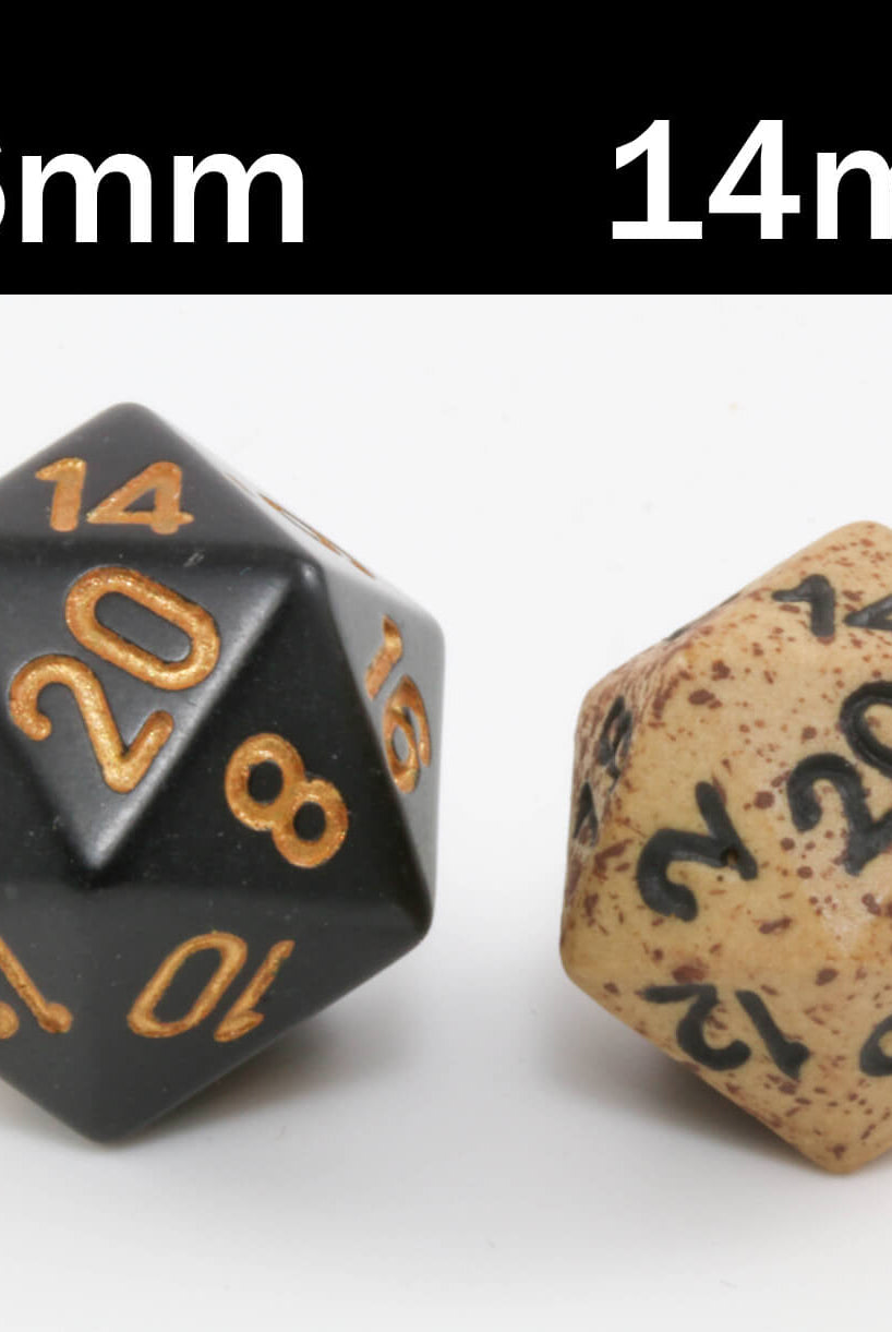 Ceramic Dice Size Comparison