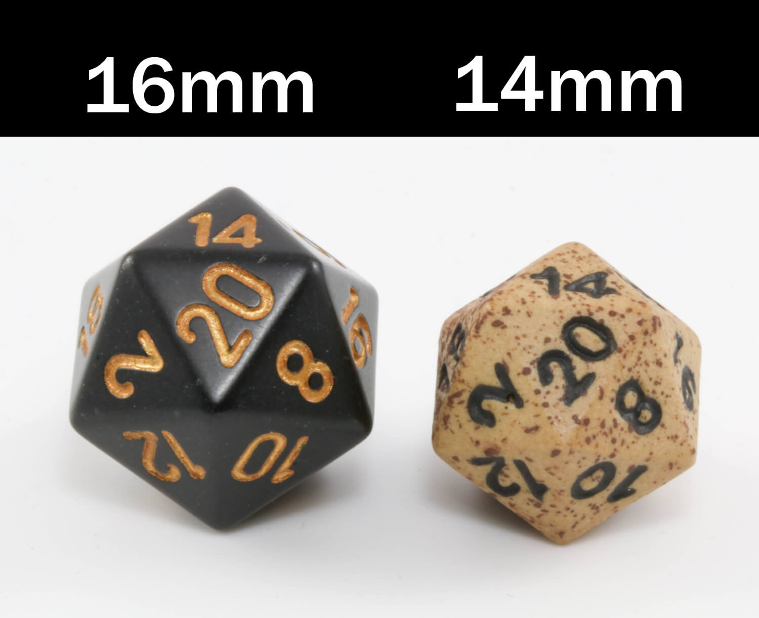 Ceramic Dice Size Comparison