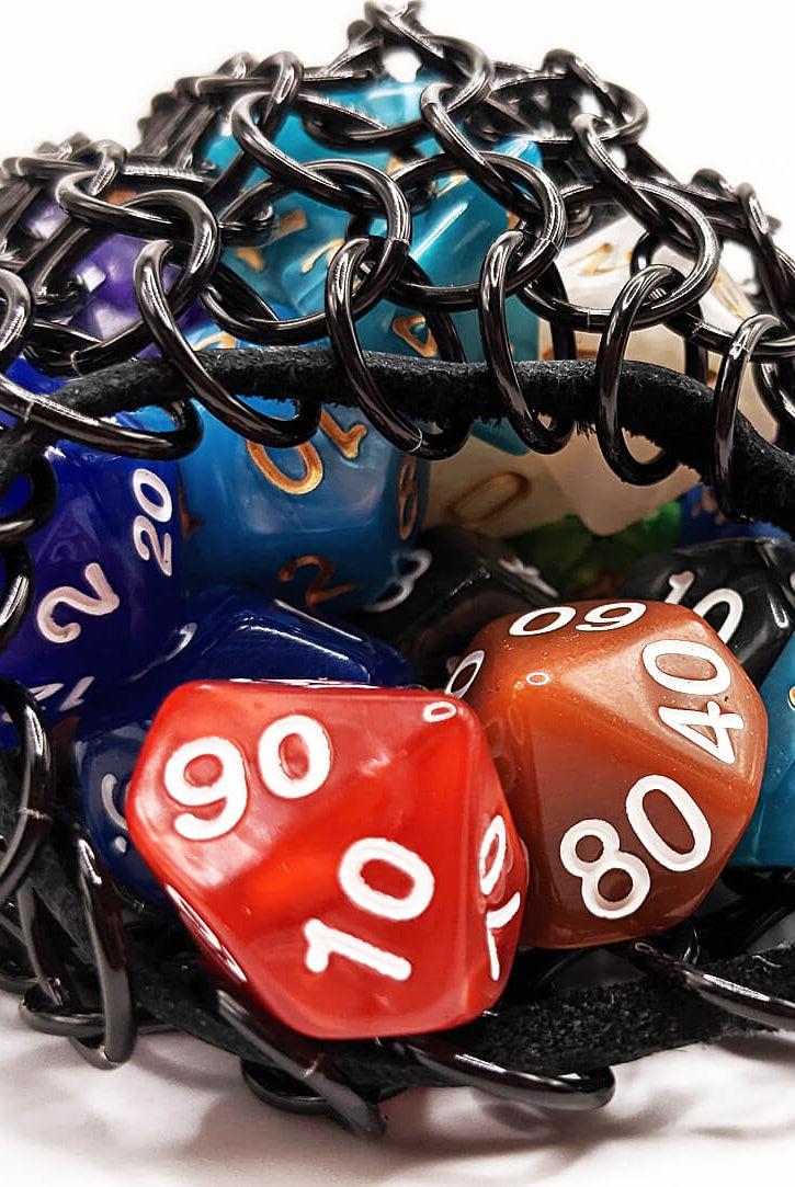 Chainmail Dice Bag Black 3
