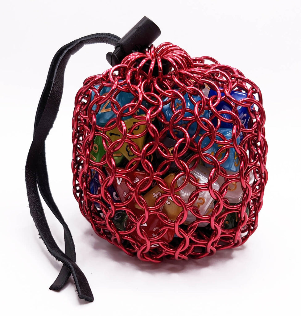 DnD Dice Bag Red Chainmail