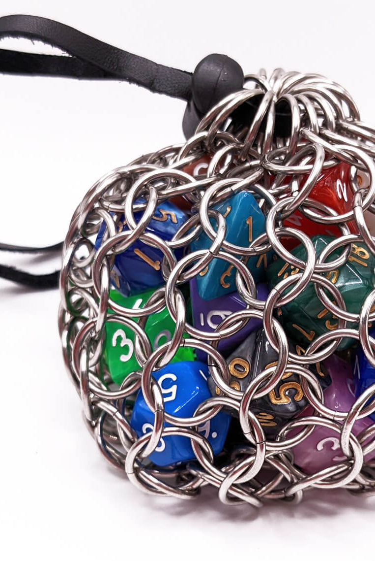 Chainmail dice bag stainless steel 2