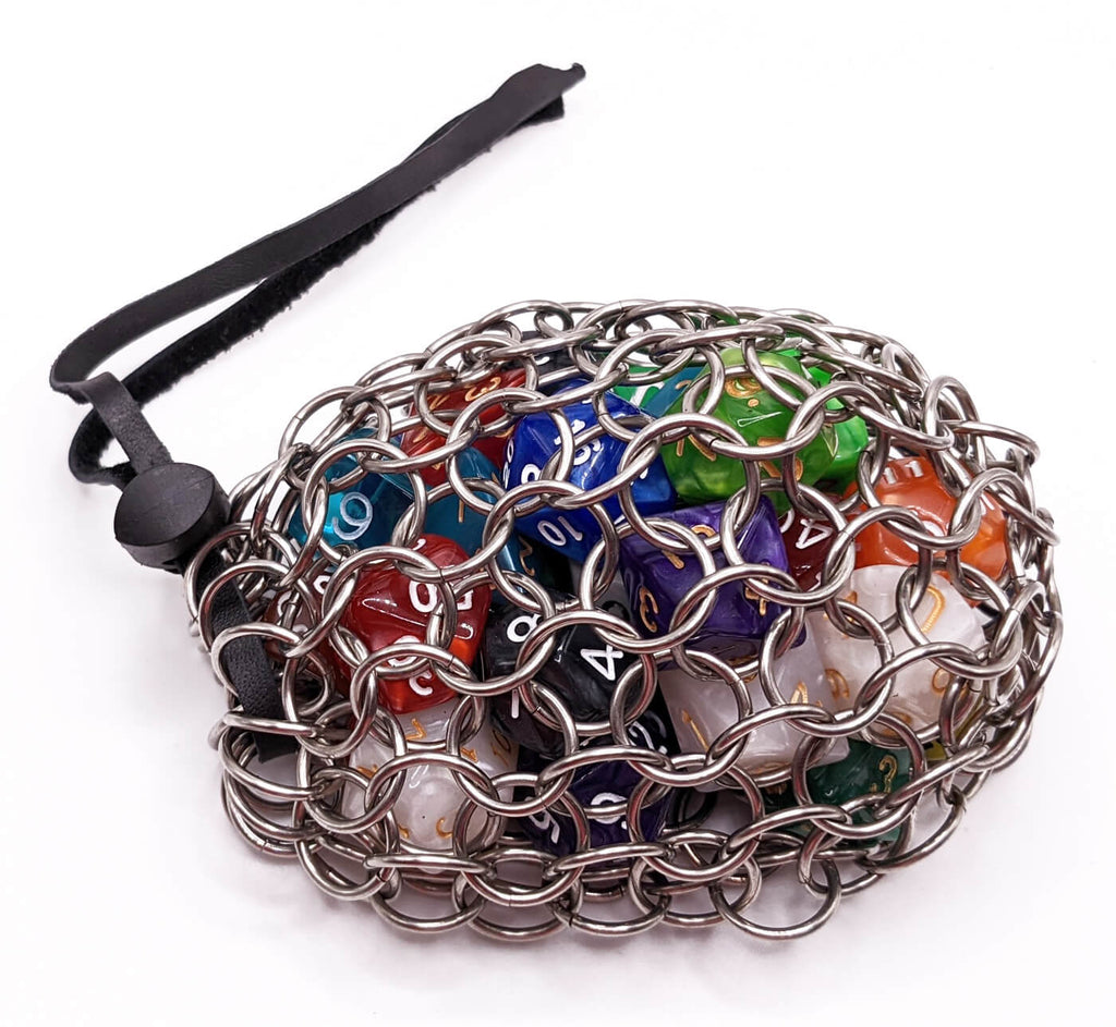 Chainmail dice bag stainless steel