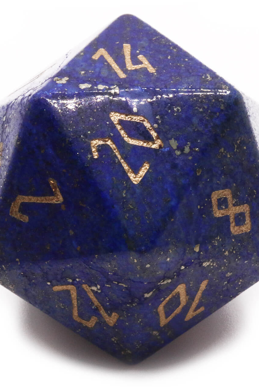 Lapis Lazuli Gemstone D20 Dice