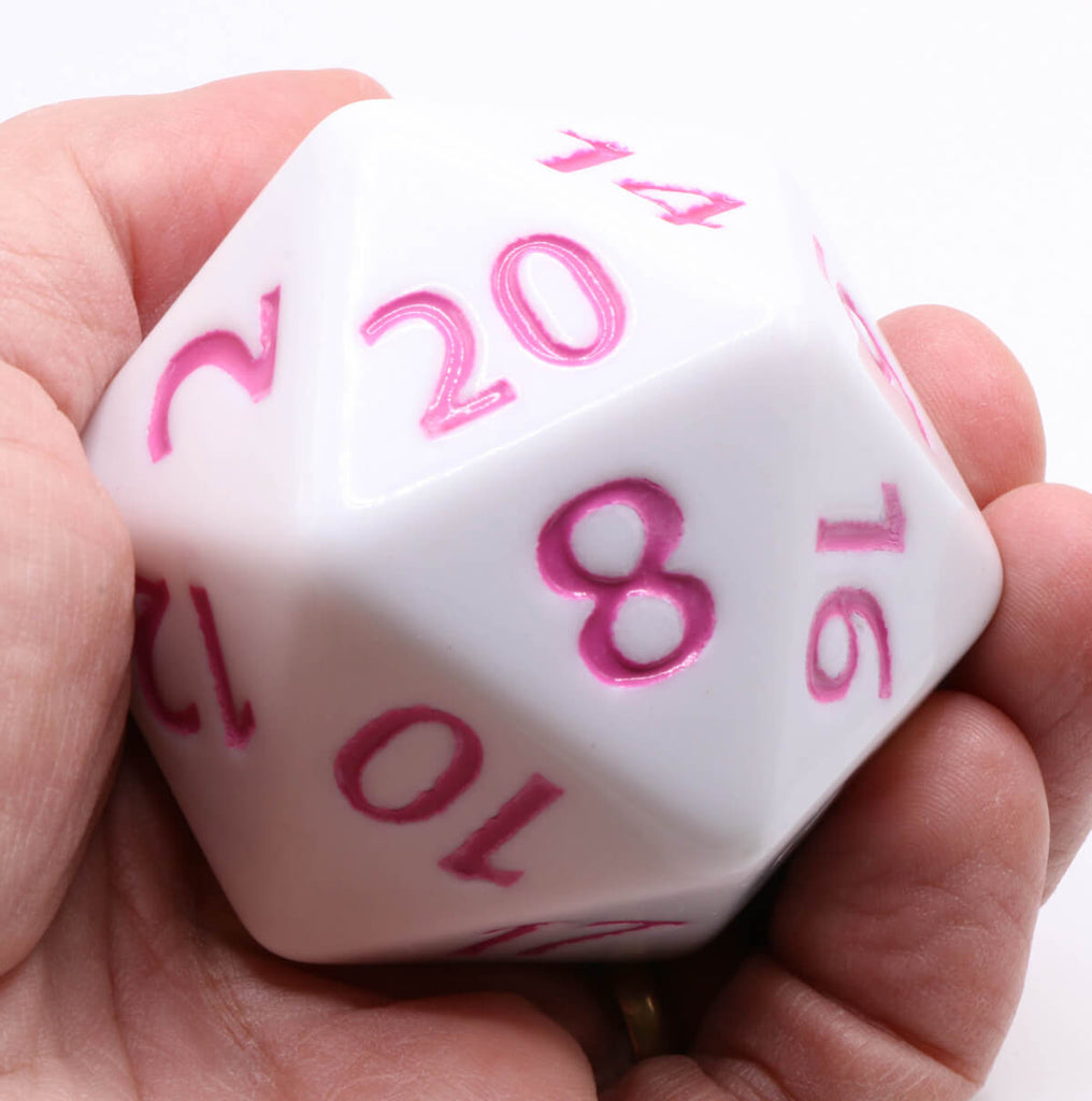 Giant d20 White Pink