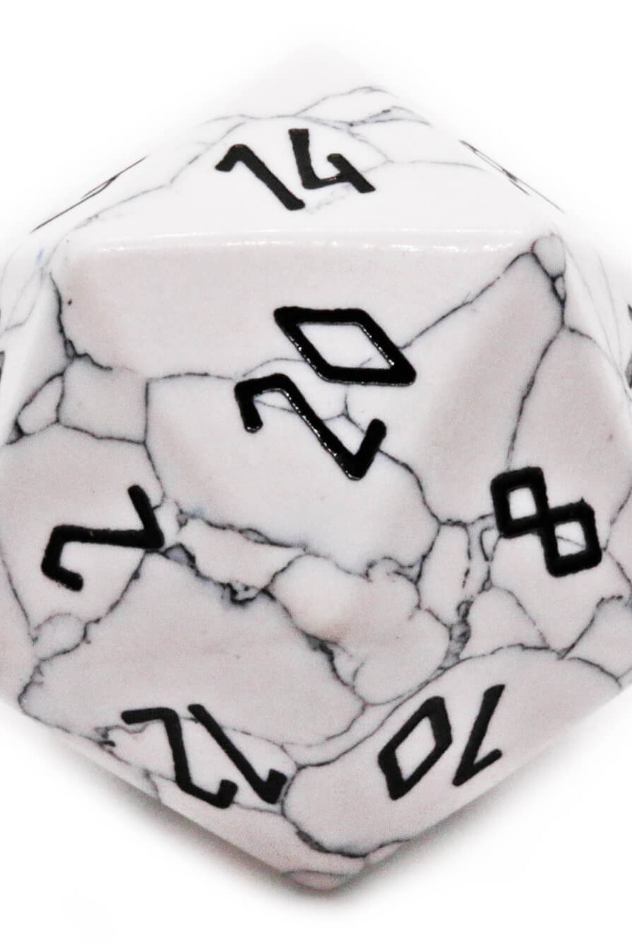 White Howlite D20 Dice