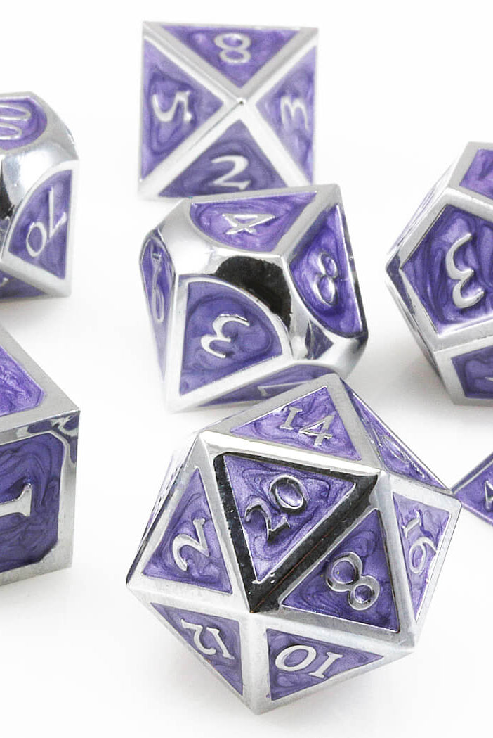 Metal Enamel Dice Purple