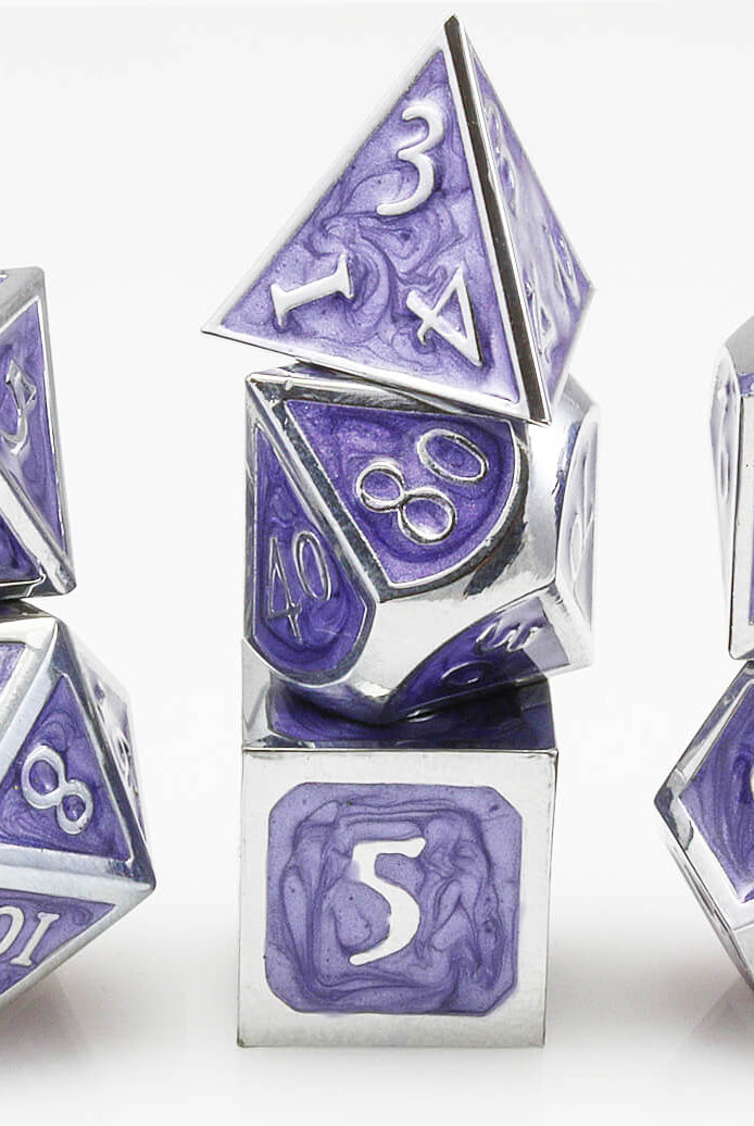 Purple Metal DnD Dice
