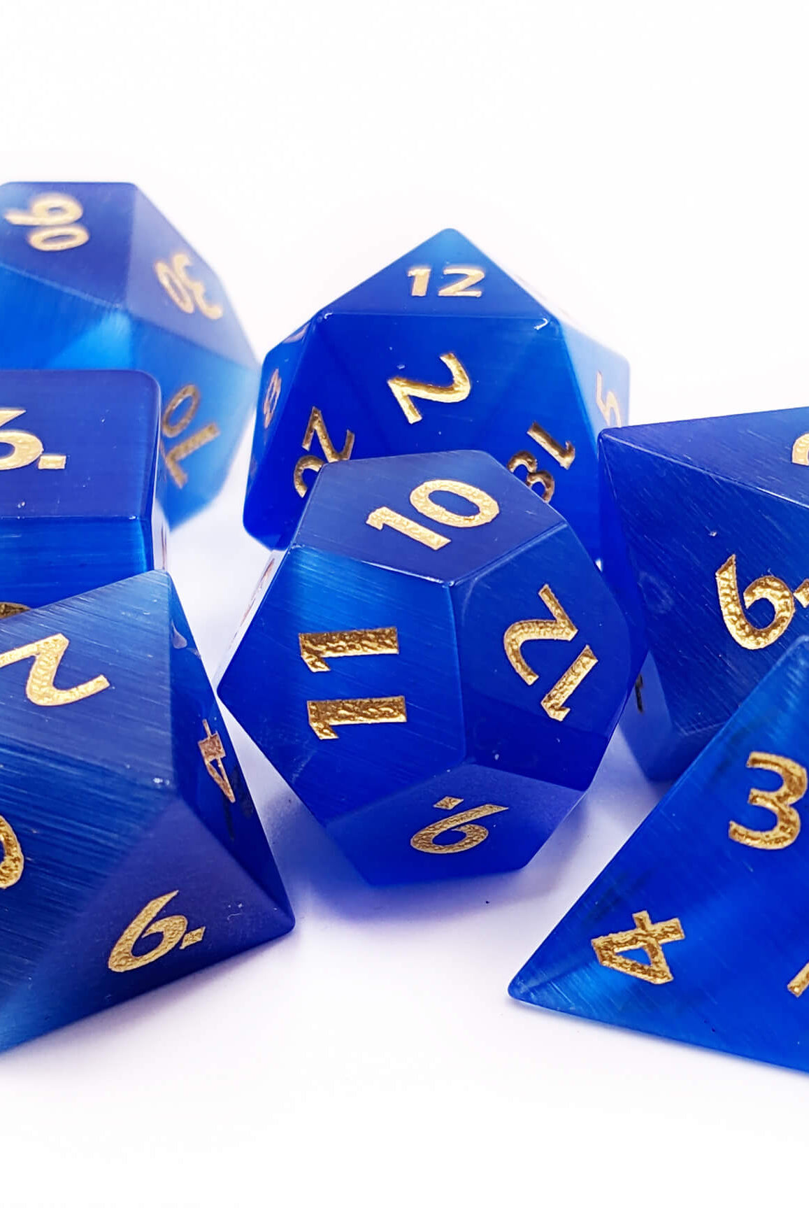 Dark blue gemstone dice