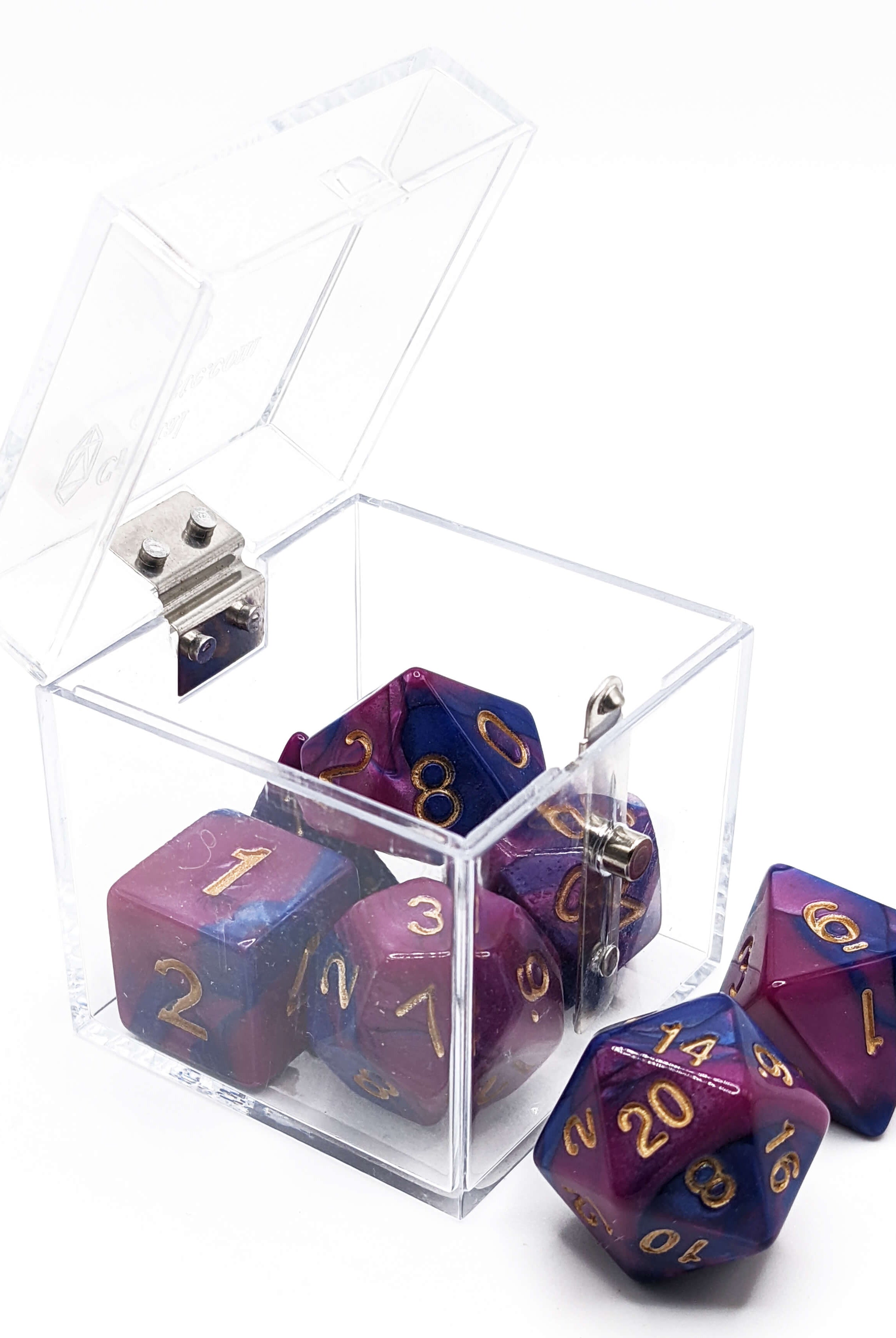 Crystal Caste Twins Dice Dark Blue and Pink