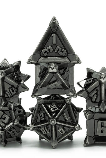 Ancient Silver DnD Dice