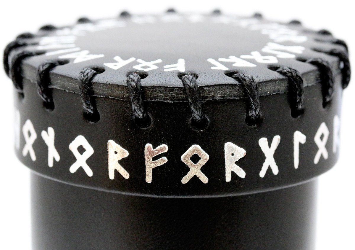 Dice cup lid silver runes