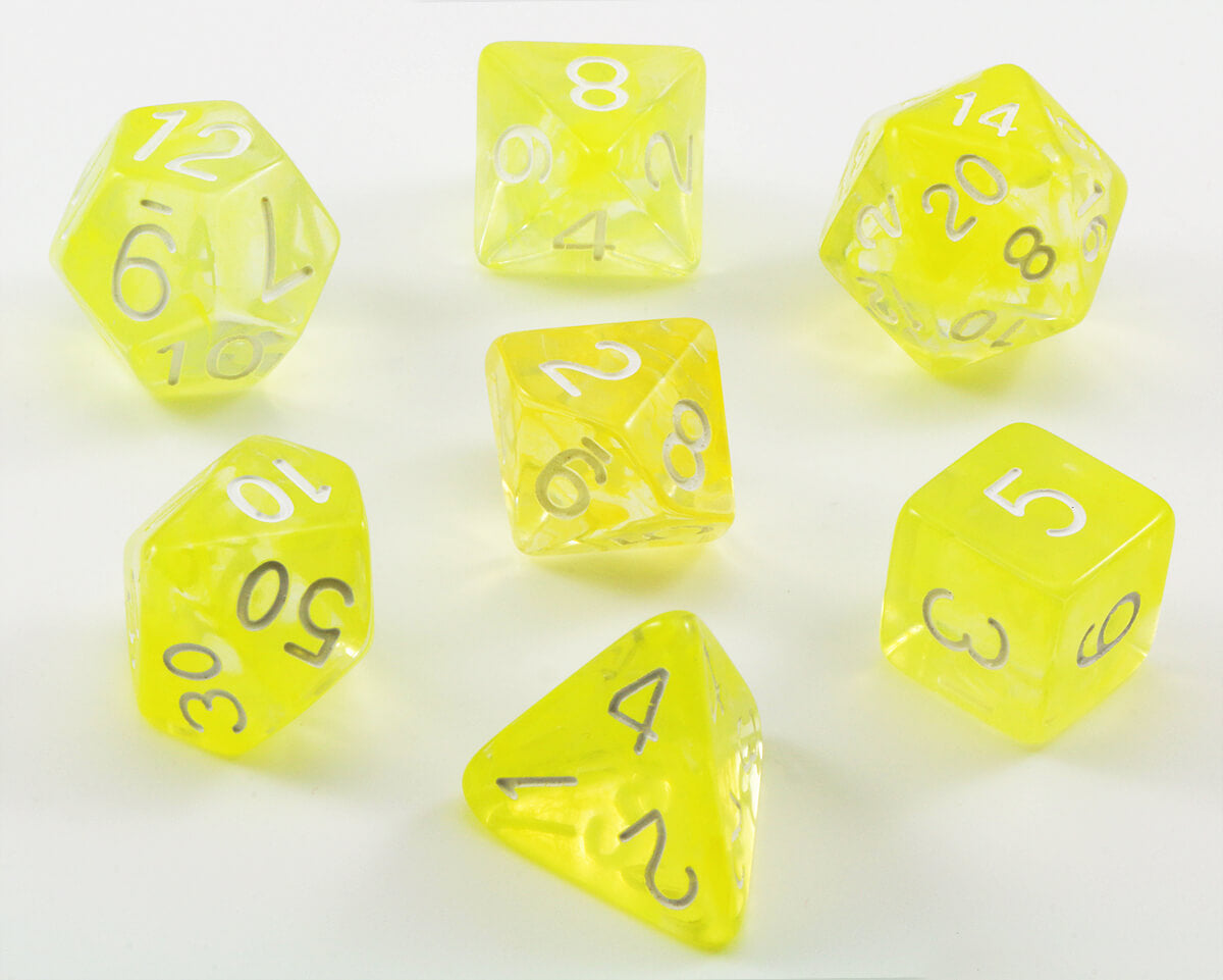 Large D&D Dice Ochre Jelly