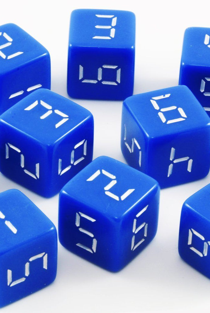Digital d6 dice blue