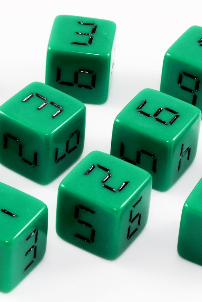 Digital d6 dice green