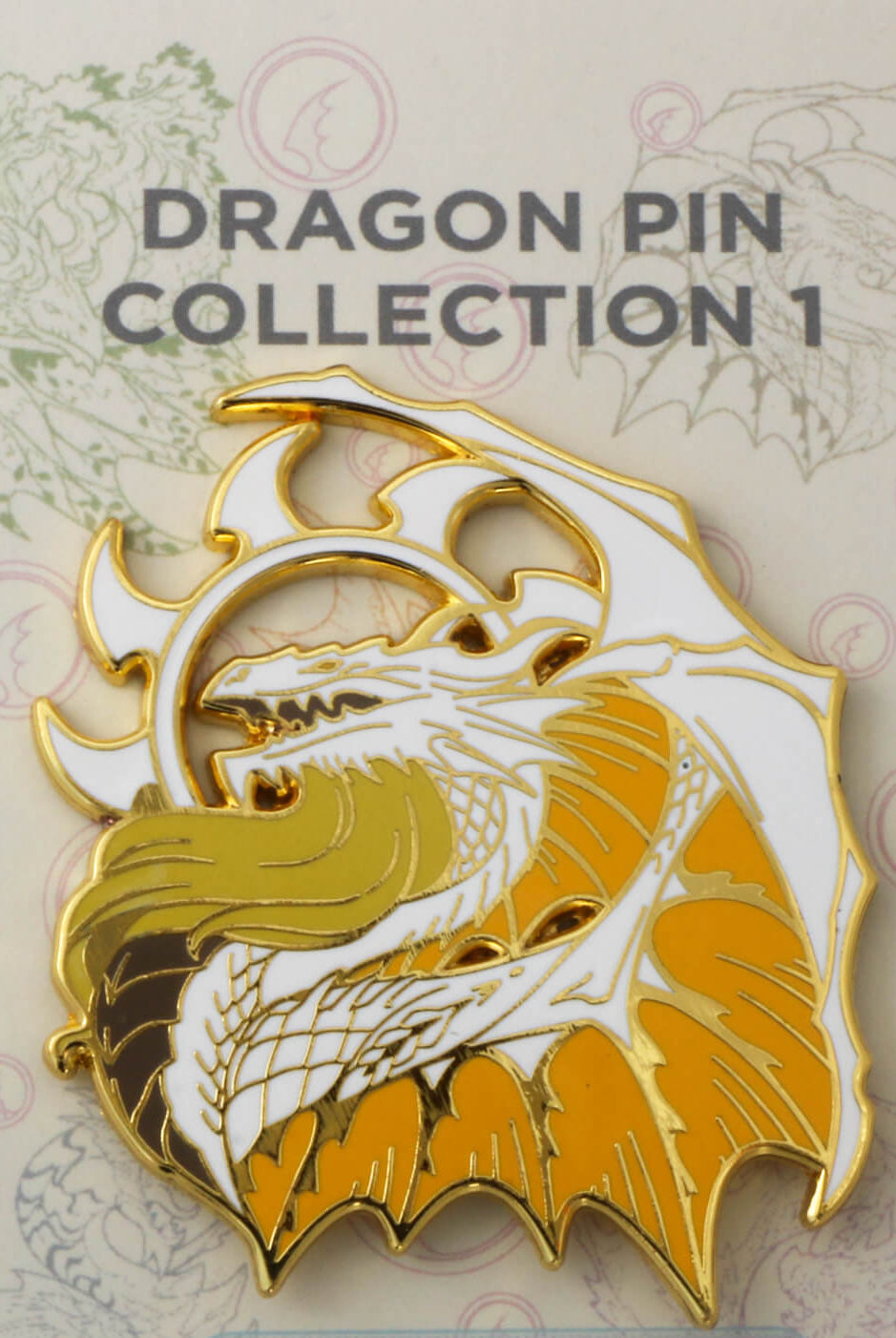 White Dragon Enamel Pin