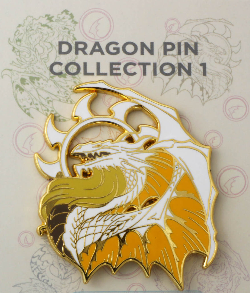 White Dragon Enamel Pin