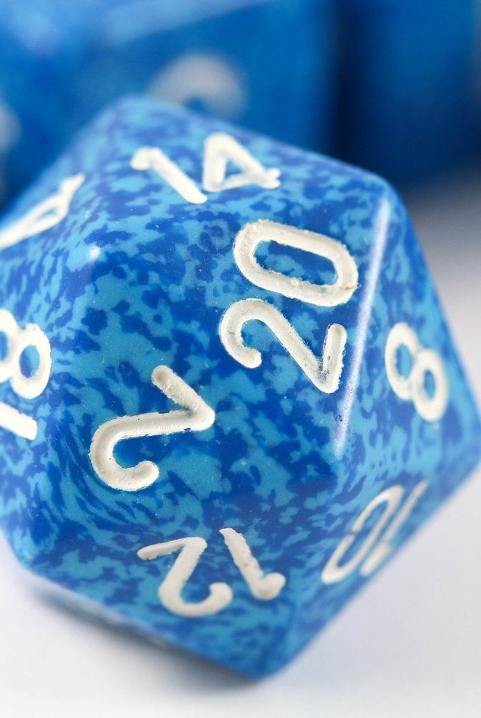 d20 Speckled Blue Dice