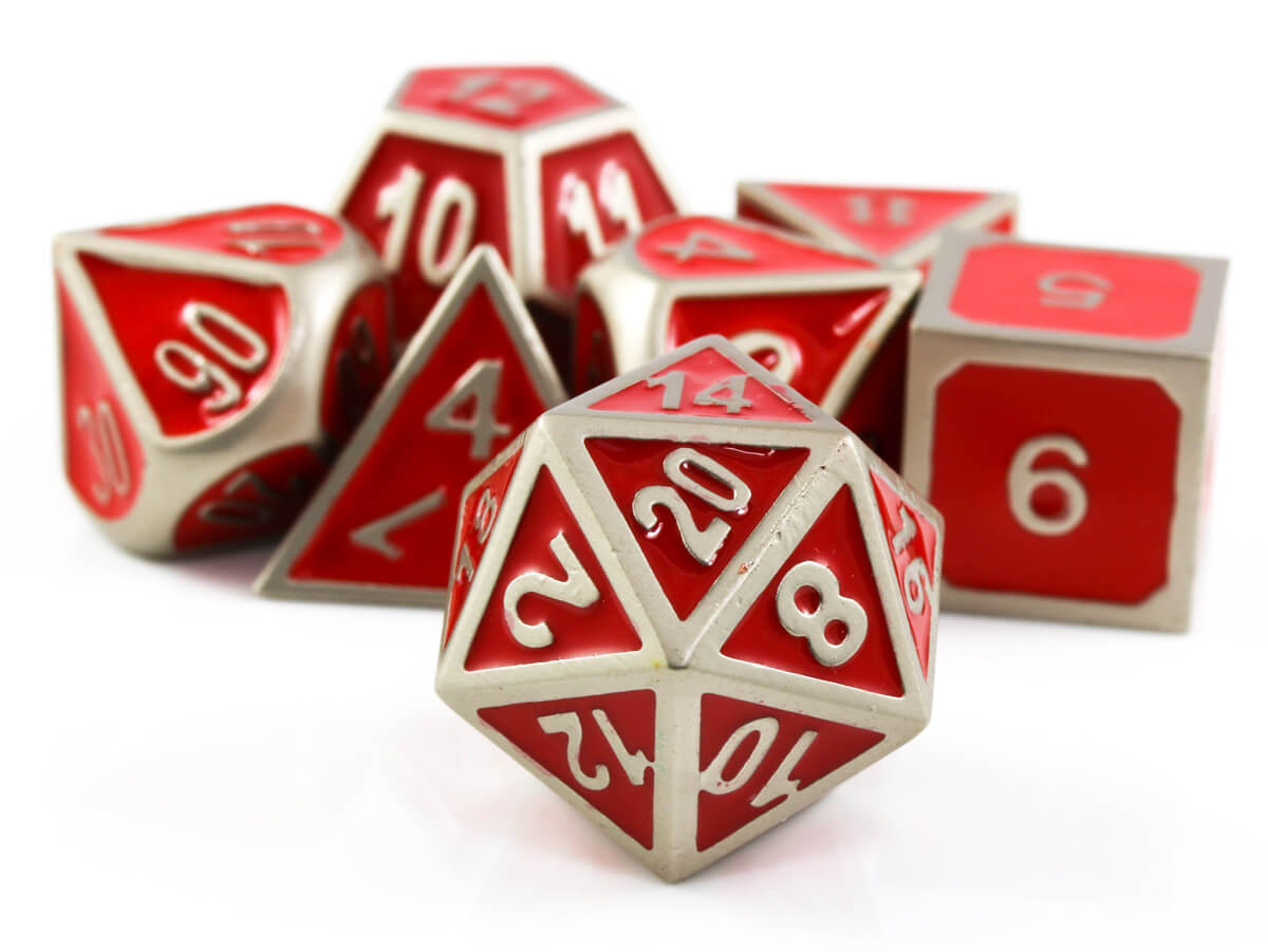 RPG Red Metal Dice