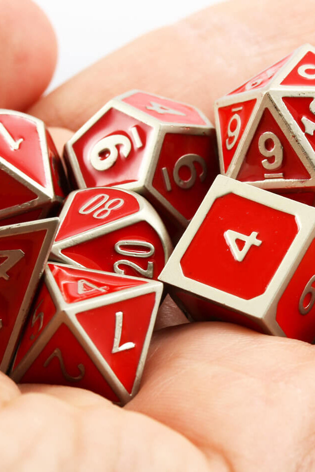 Red enamel dice