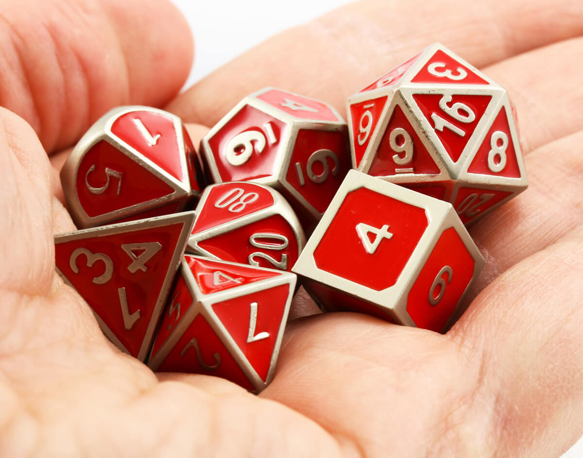 Red enamel dice