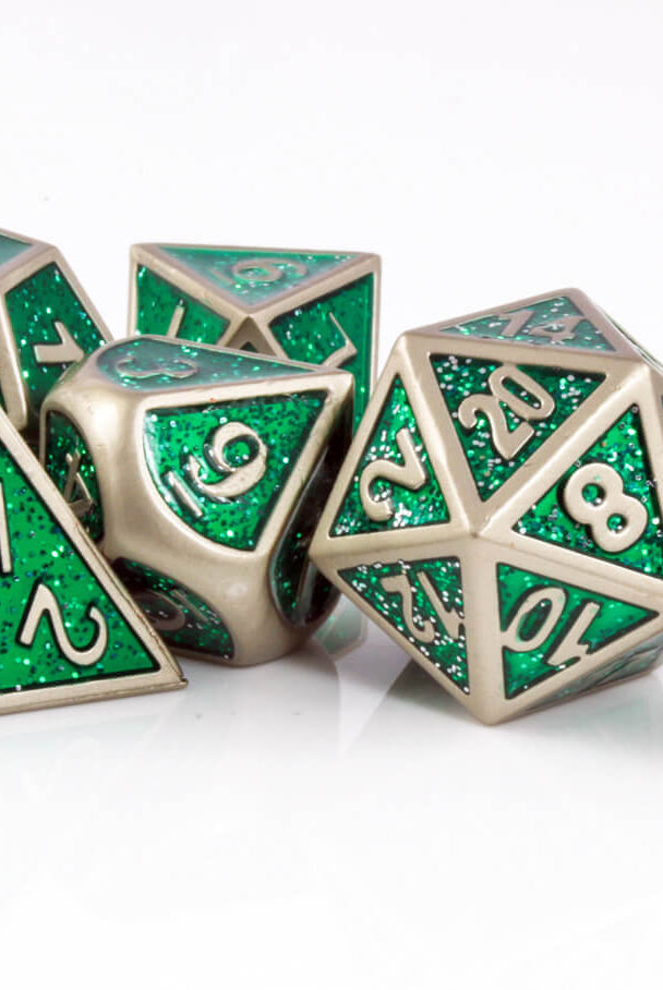 Green enamel D&D Dice