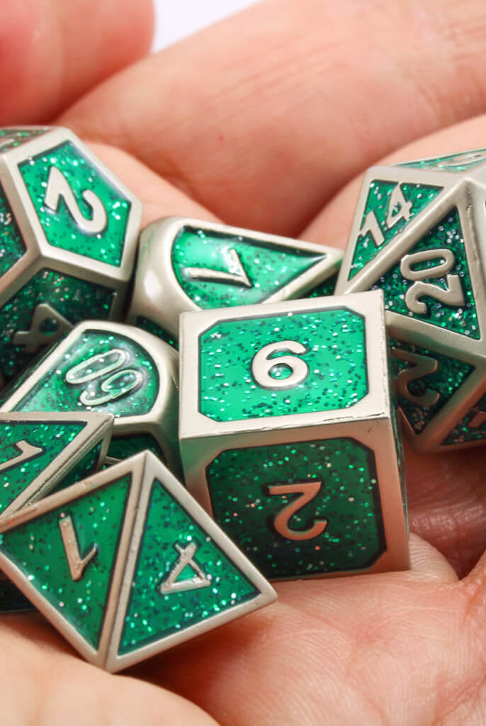 Sparkle metal dice
