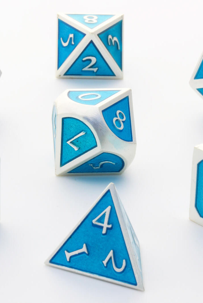 Enamel dice RPG blue
